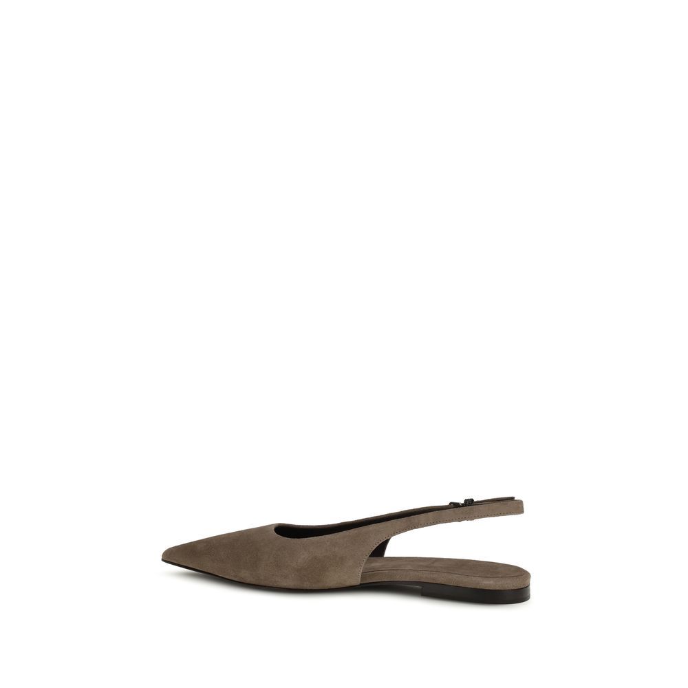 Calf Leather Bos Taurus Ballet Women's Flats - Brunello Cucinelli - Modalova