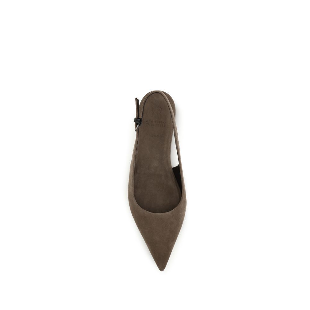 Calf Leather Bos Taurus Ballet Women's Flats - Brunello Cucinelli - Modalova