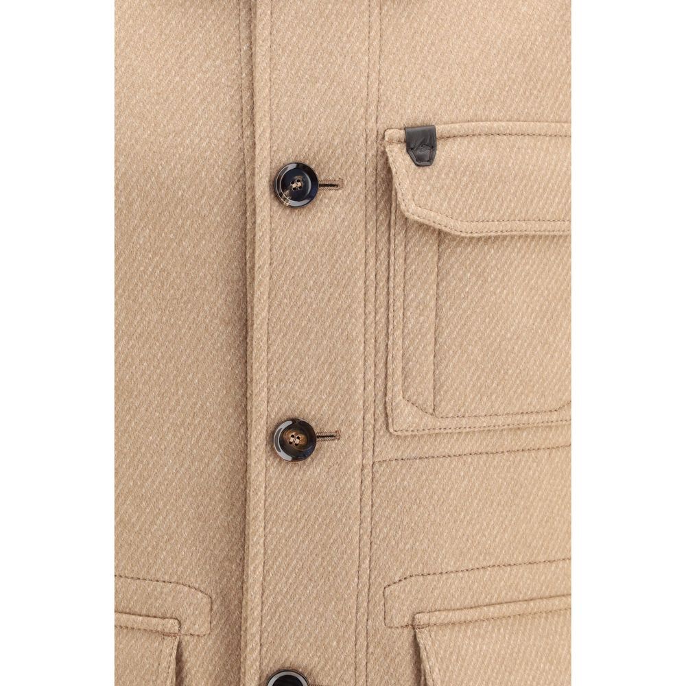 Cashmere Leather Men's Jacket - Brioni - Modalova