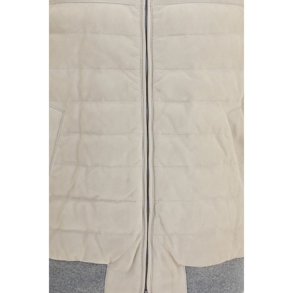 Calf Leather Bos Taurus Sleeveless Men's Jacket - Brunello Cucinelli - Modalova