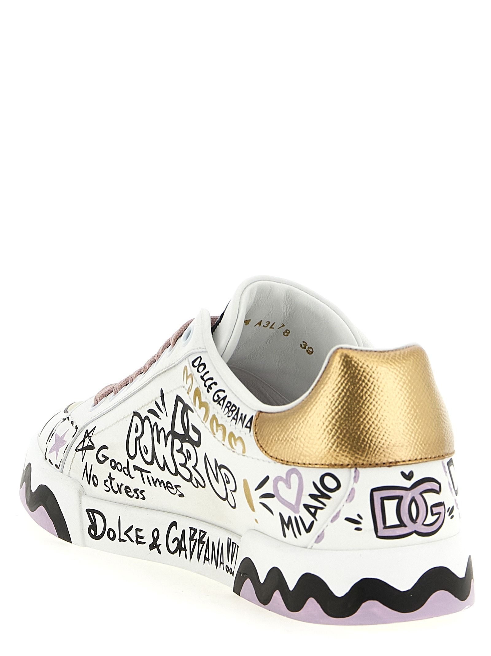 Calfskin Low Top Women's Sneakers - Dolce & Gabbana - Modalova