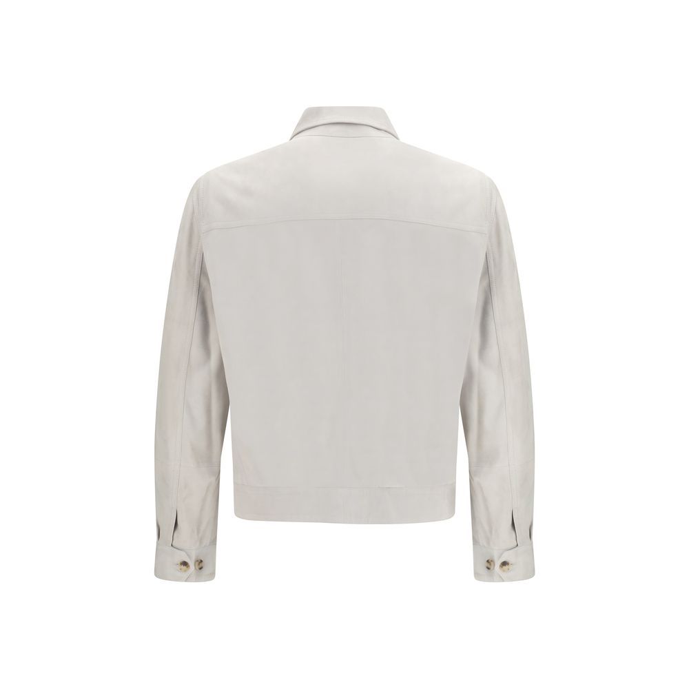 Leather Leather Men's Jacket - Brunello Cucinelli - Modalova