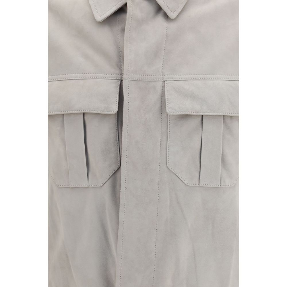 Leather Leather Men's Jacket - Brunello Cucinelli - Modalova