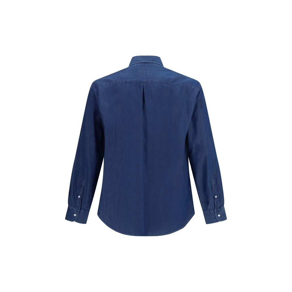 Denim Men's Shirt - Brunello Cucinelli - Modalova
