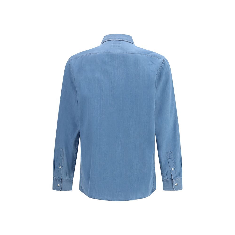 Denim Men's Shirt - Brunello Cucinelli - Modalova