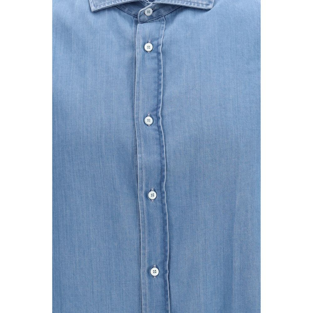 Denim Men's Shirt - Brunello Cucinelli - Modalova