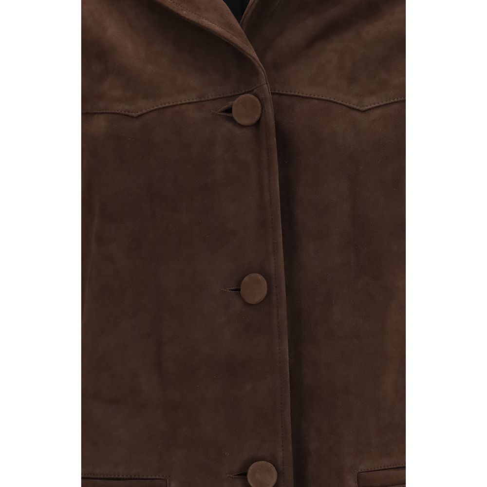Goatskin Leather Women's Jacket - Tory Burch - Modalova