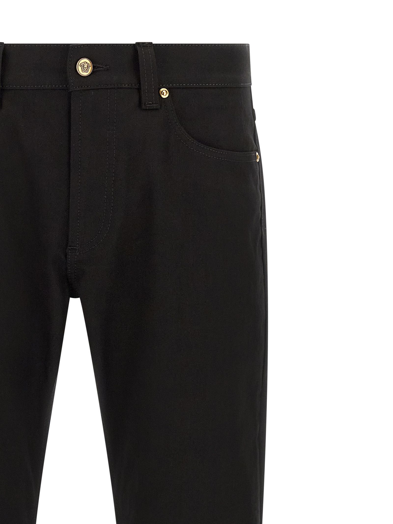 Cotton Straight-Leg Men's Jeans - Versace - Modalova