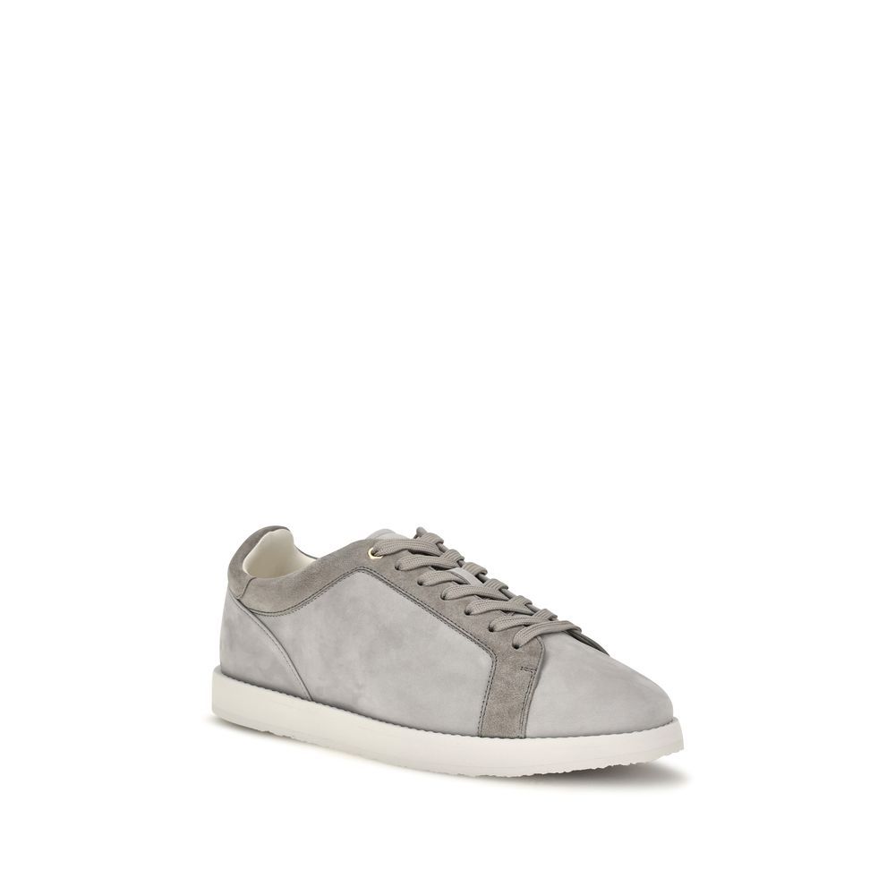 Suede Leather Low Top Men's Sneakers - Brunello Cucinelli - Modalova