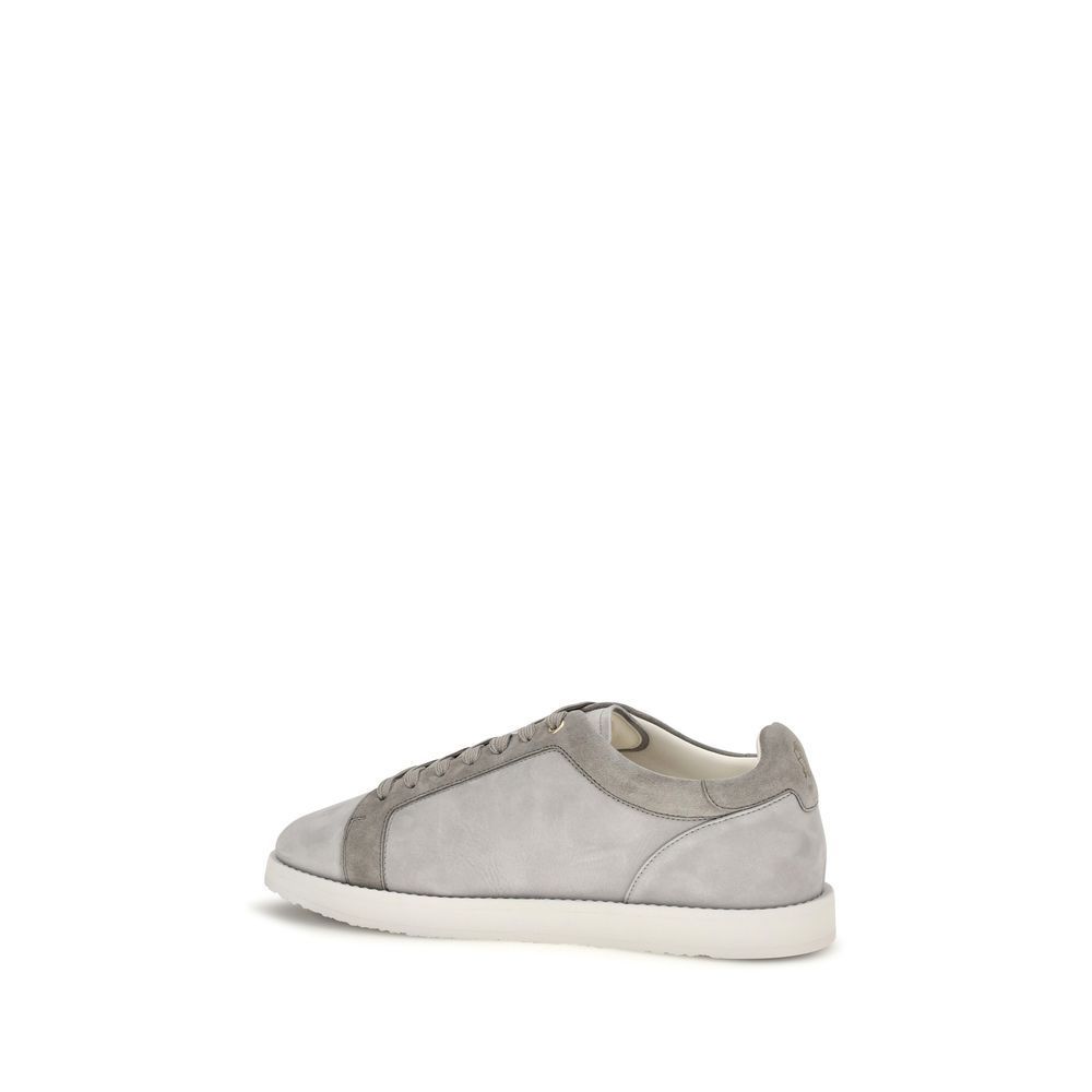 Suede Leather Low Top Men's Sneakers - Brunello Cucinelli - Modalova