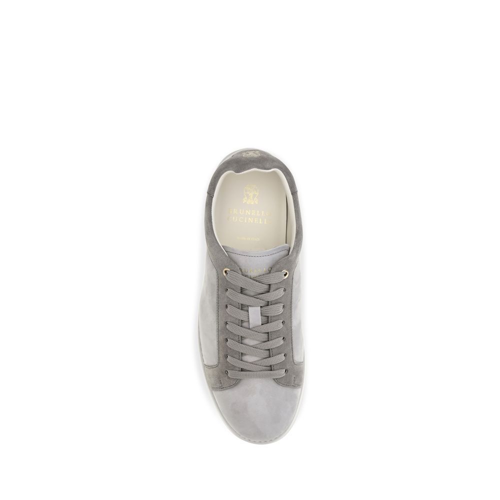 Suede Leather Low Top Men's Sneakers - Brunello Cucinelli - Modalova
