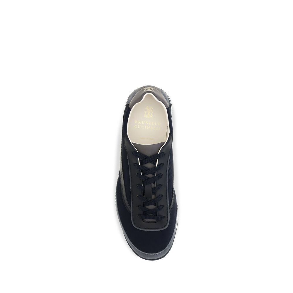 Suede Leather Low Top Men's Sneakers - Brunello Cucinelli - Modalova