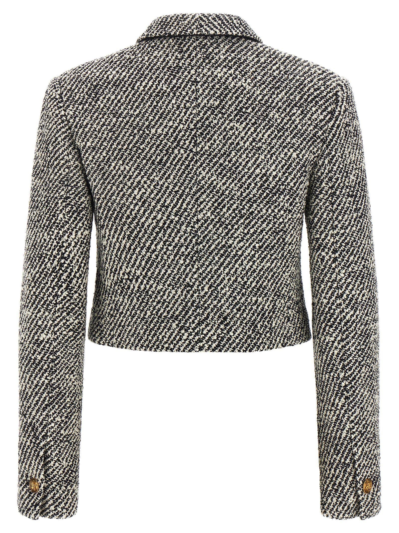 Virgin Wool Full-Length Women's Jacket - Versace - Modalova