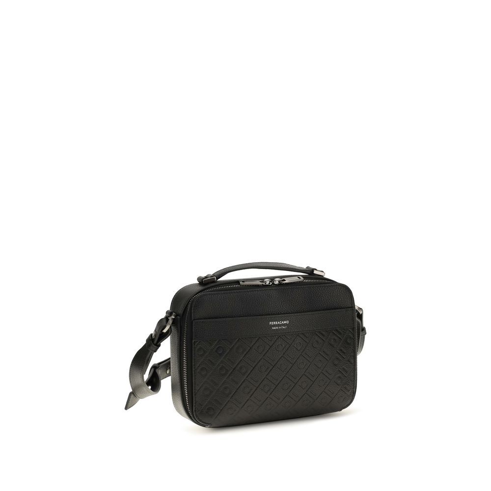Calf Leather Bos Taurus Shoulder Men's Bag - Ferragamo - Modalova