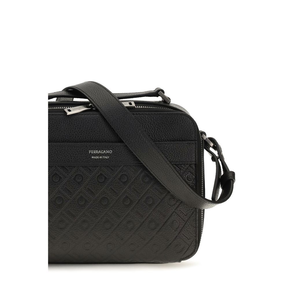 Calf Leather Bos Taurus Shoulder Men's Bag - Ferragamo - Modalova