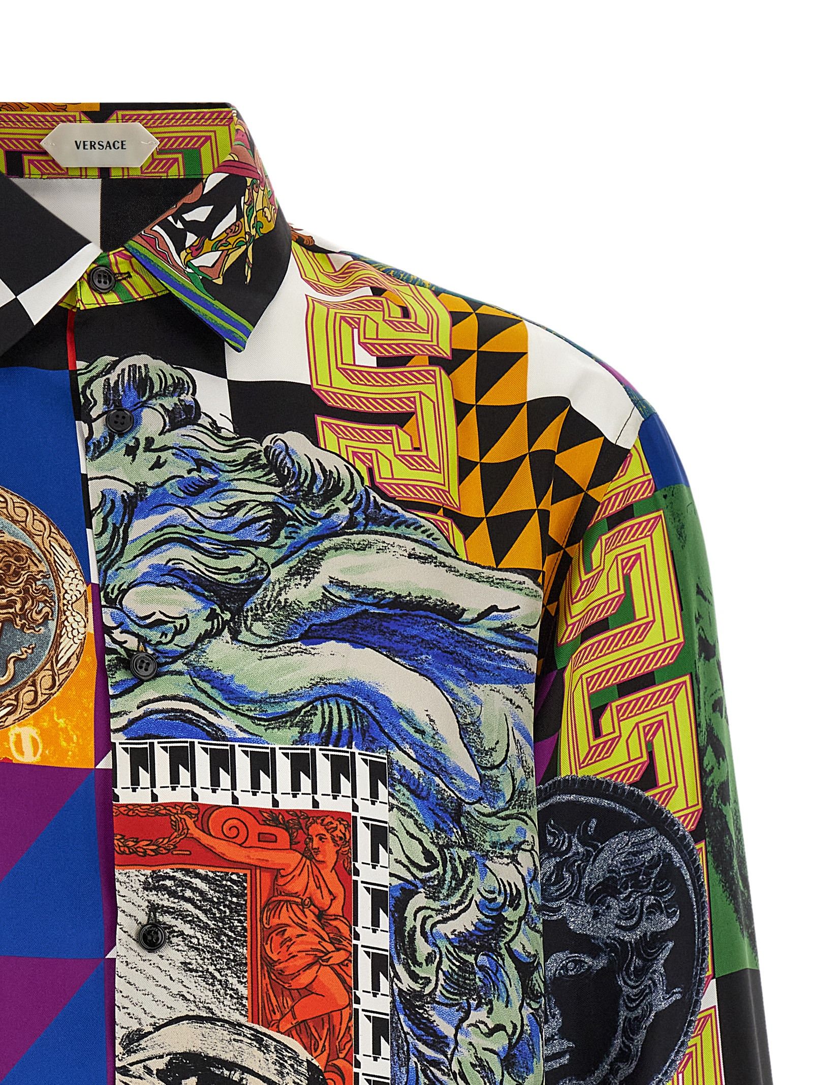 Silk Men's Blouse - Versace - Modalova