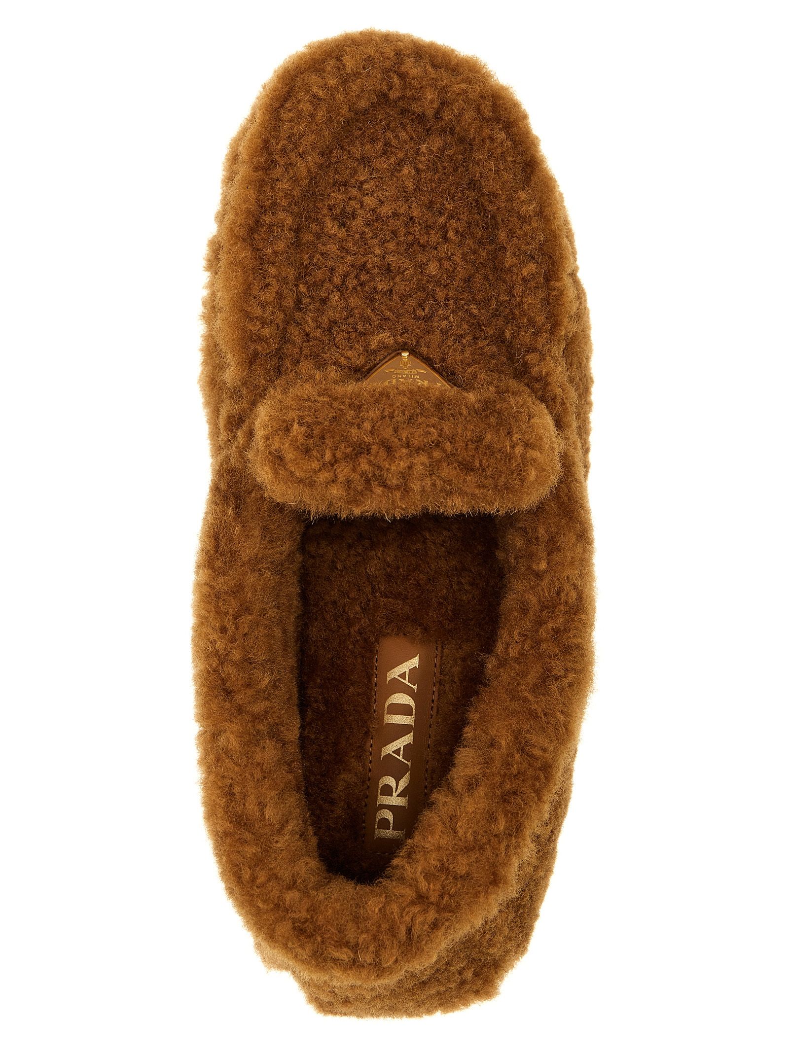 Lamb Leather Slip-On Women's Loafers - Prada - Modalova