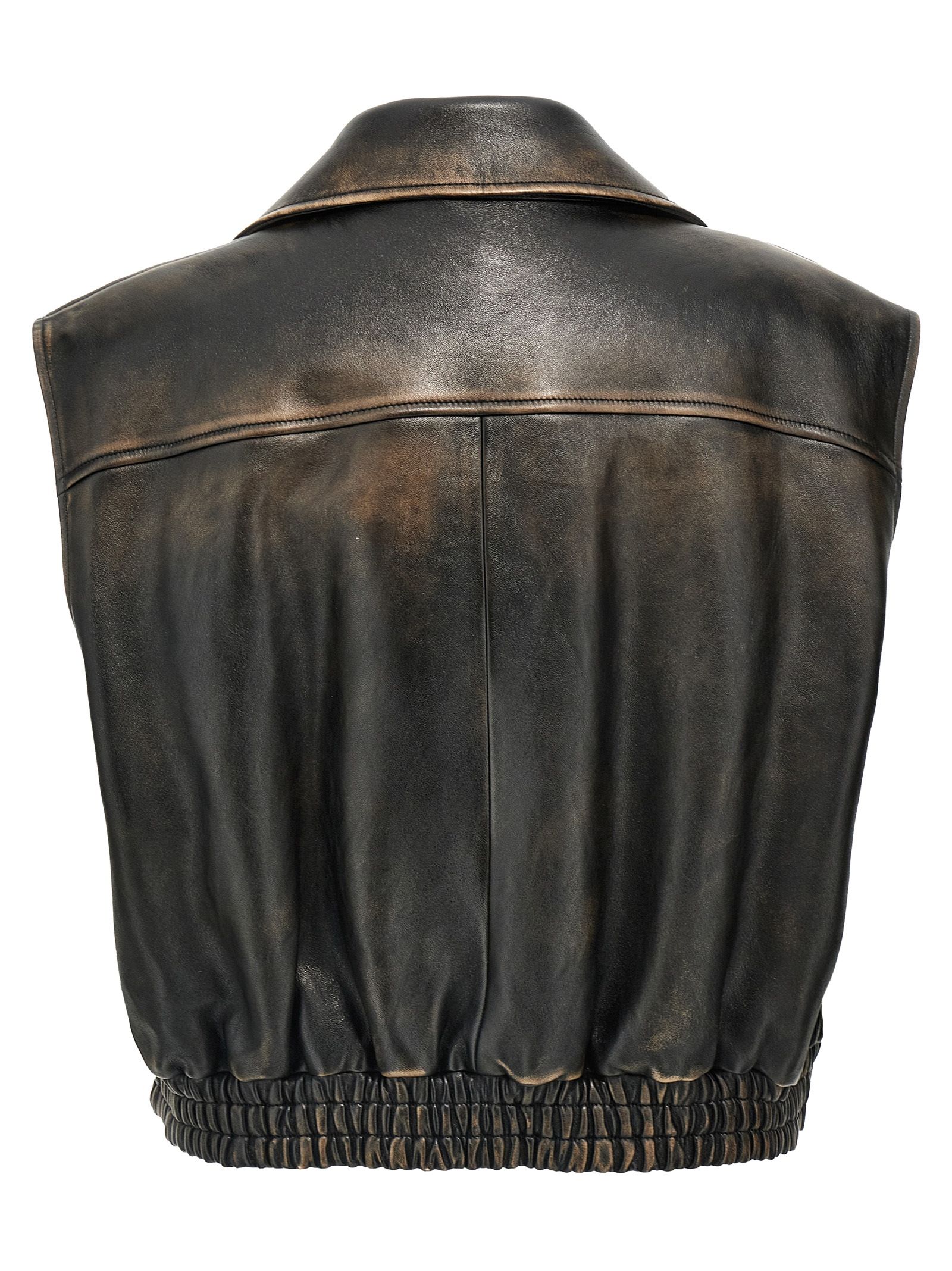 Lamb Leather Sleeveless Women's Jacket - Miu Miu - Modalova