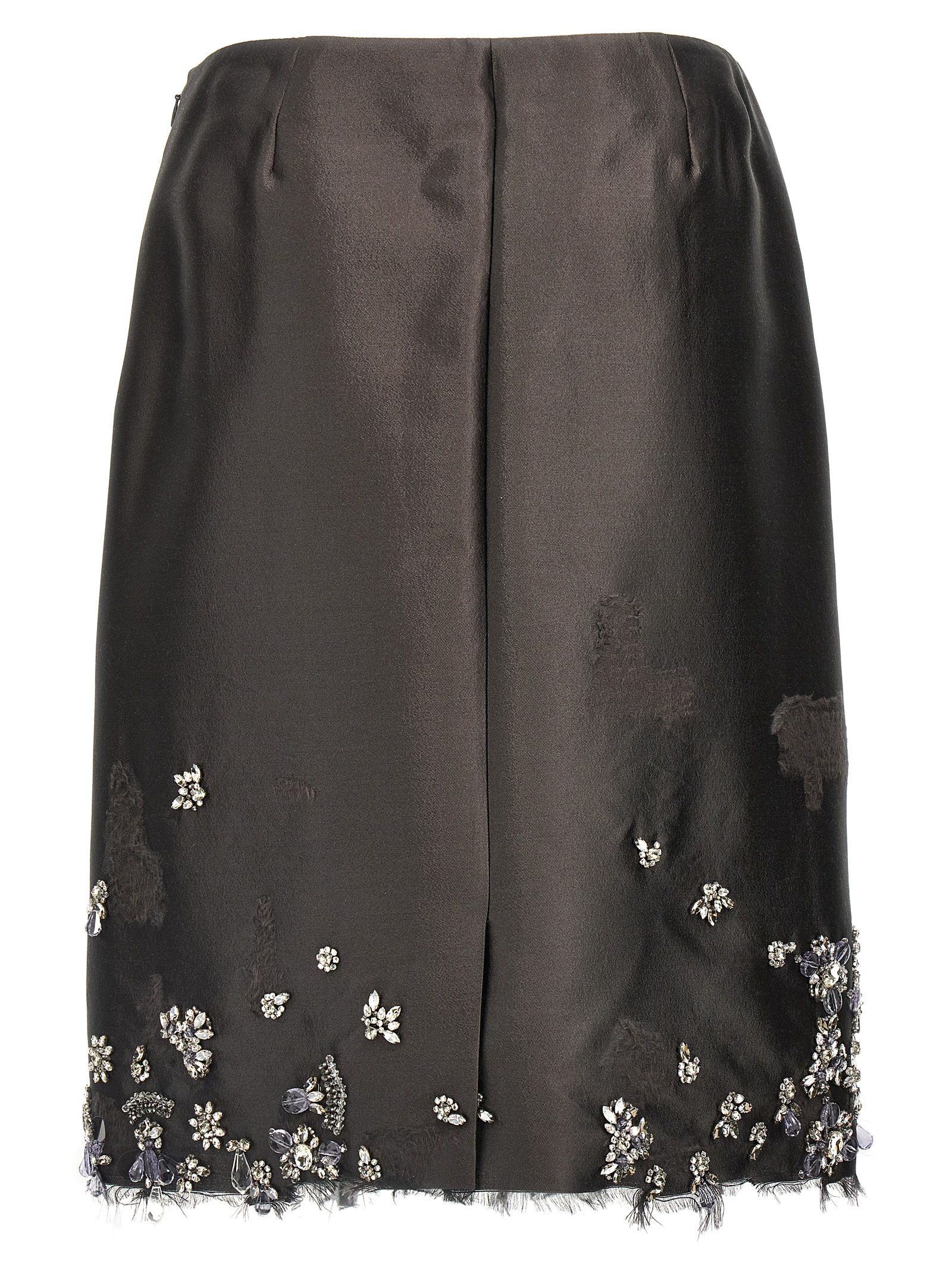 Prada Gray Silk Midi Women's Skirt - Prada - Modalova
