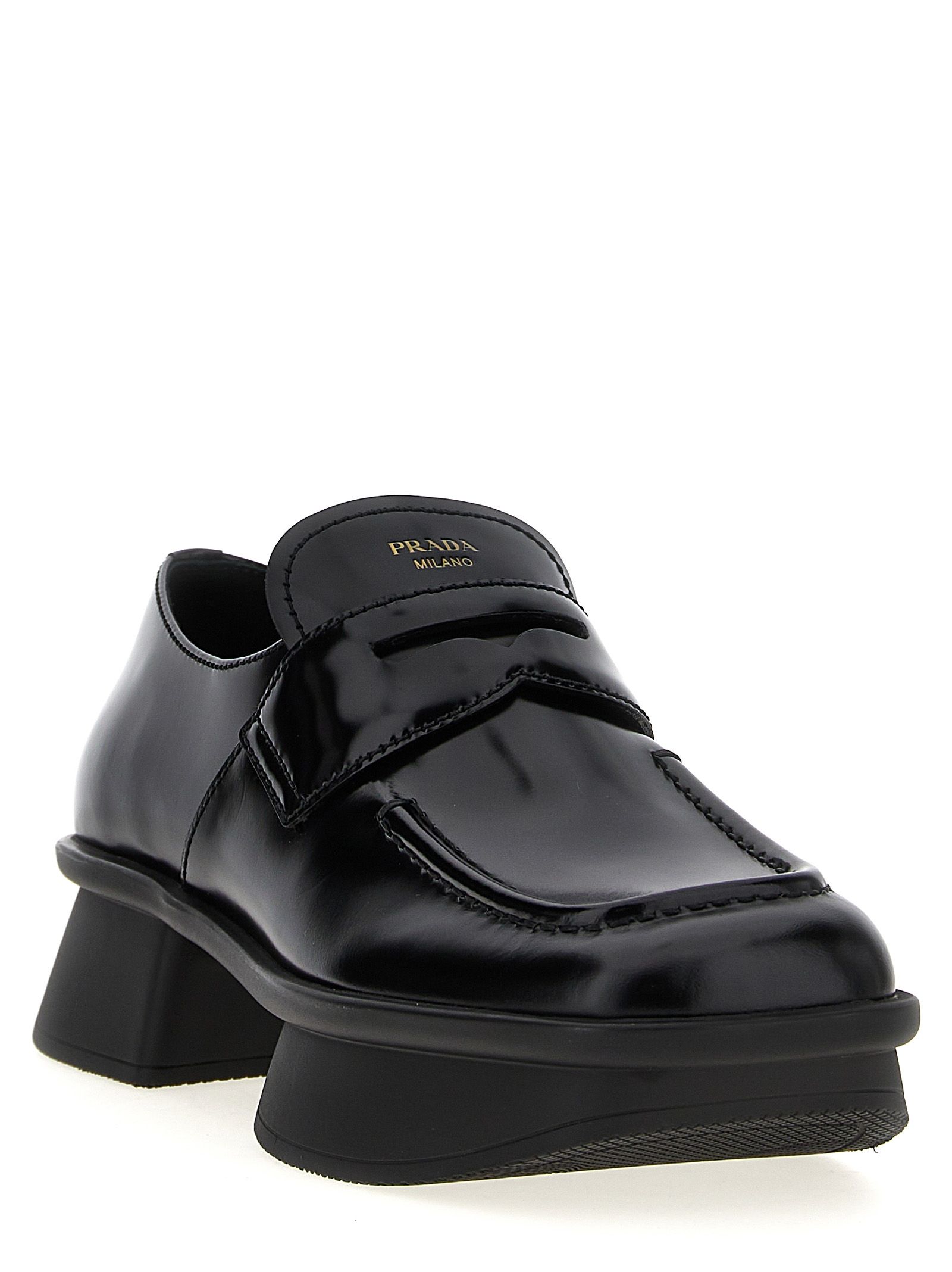Calfskin Slip-On Women's Loafers - Prada - Modalova