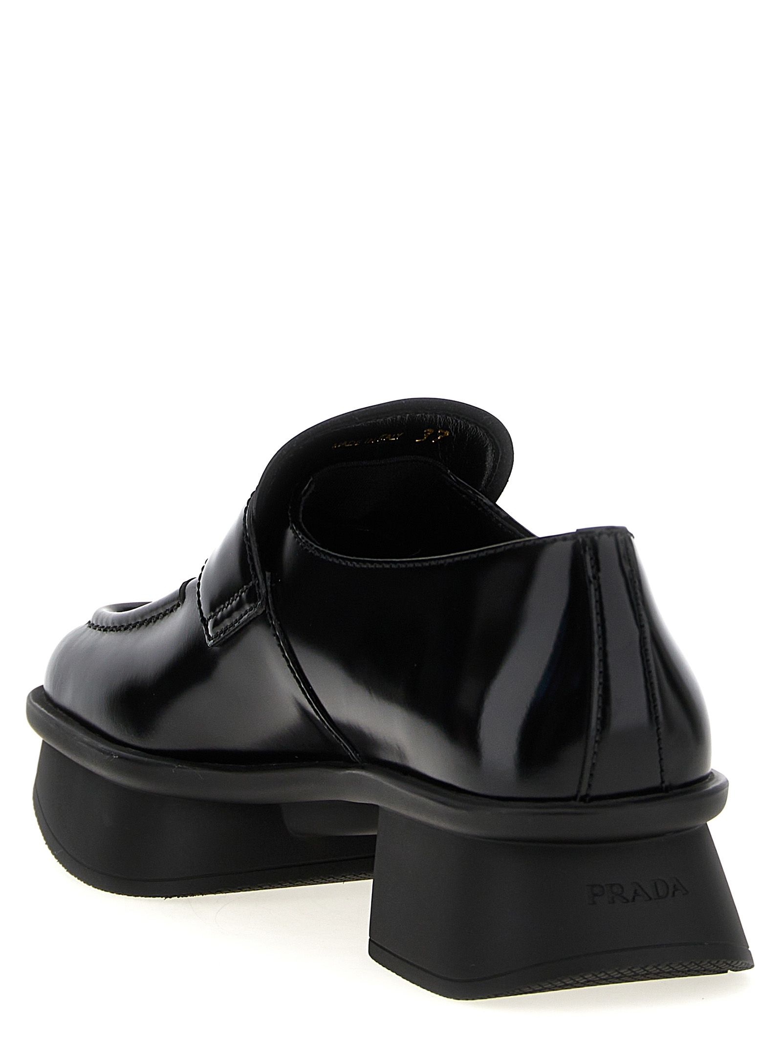 Calfskin Slip-On Women's Loafers - Prada - Modalova