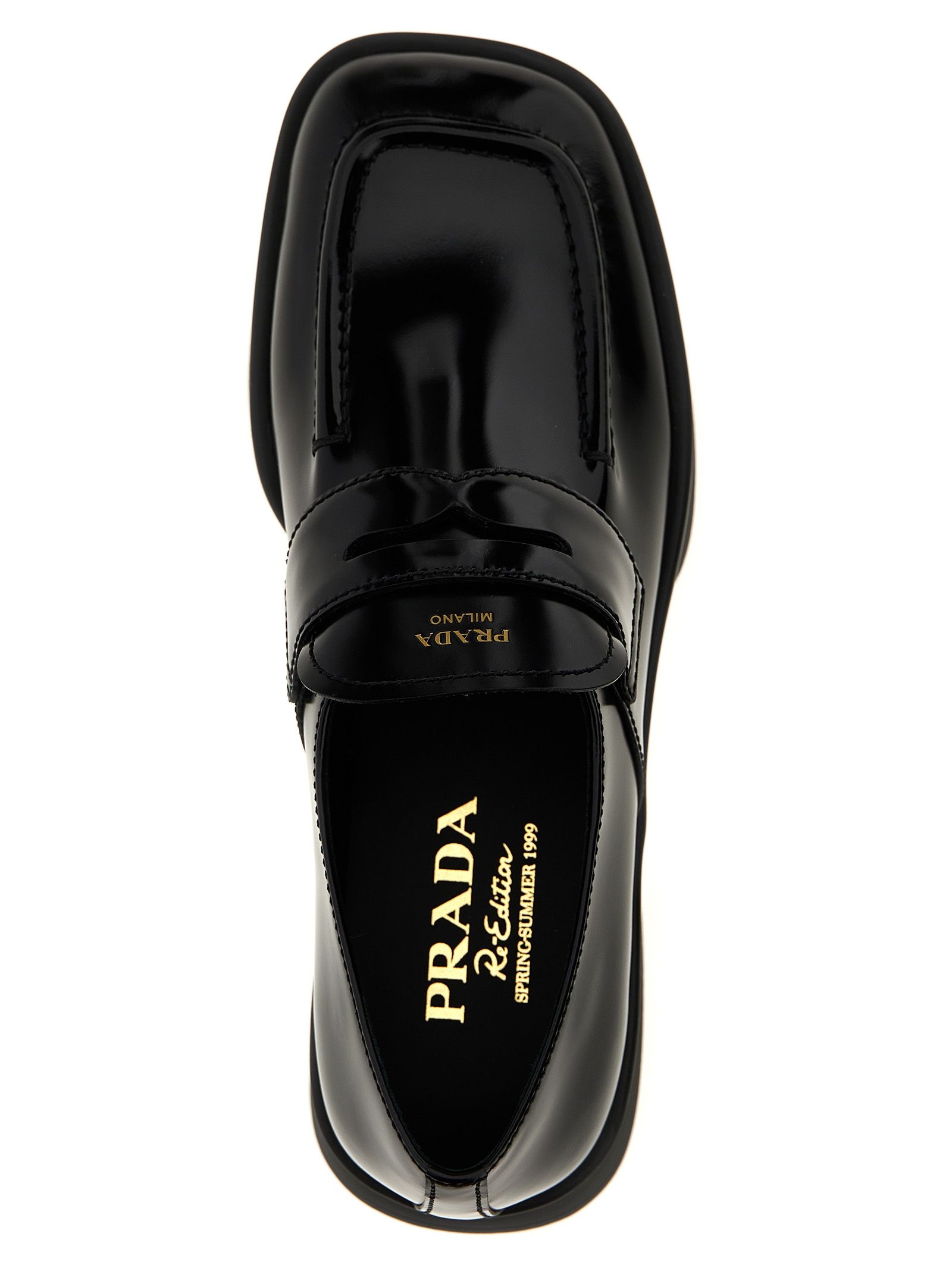 Calfskin Slip-On Women's Loafers - Prada - Modalova
