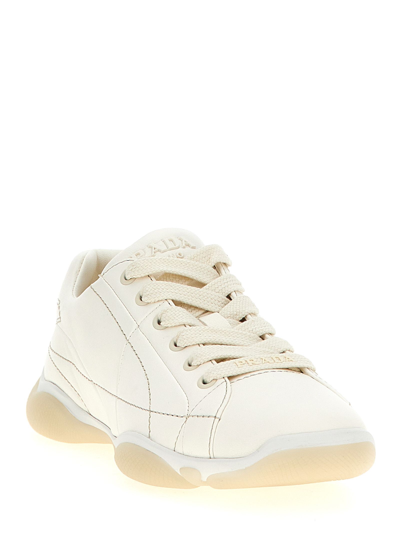 Lamb Leather Low Top Women's Sneakers - Prada - Modalova