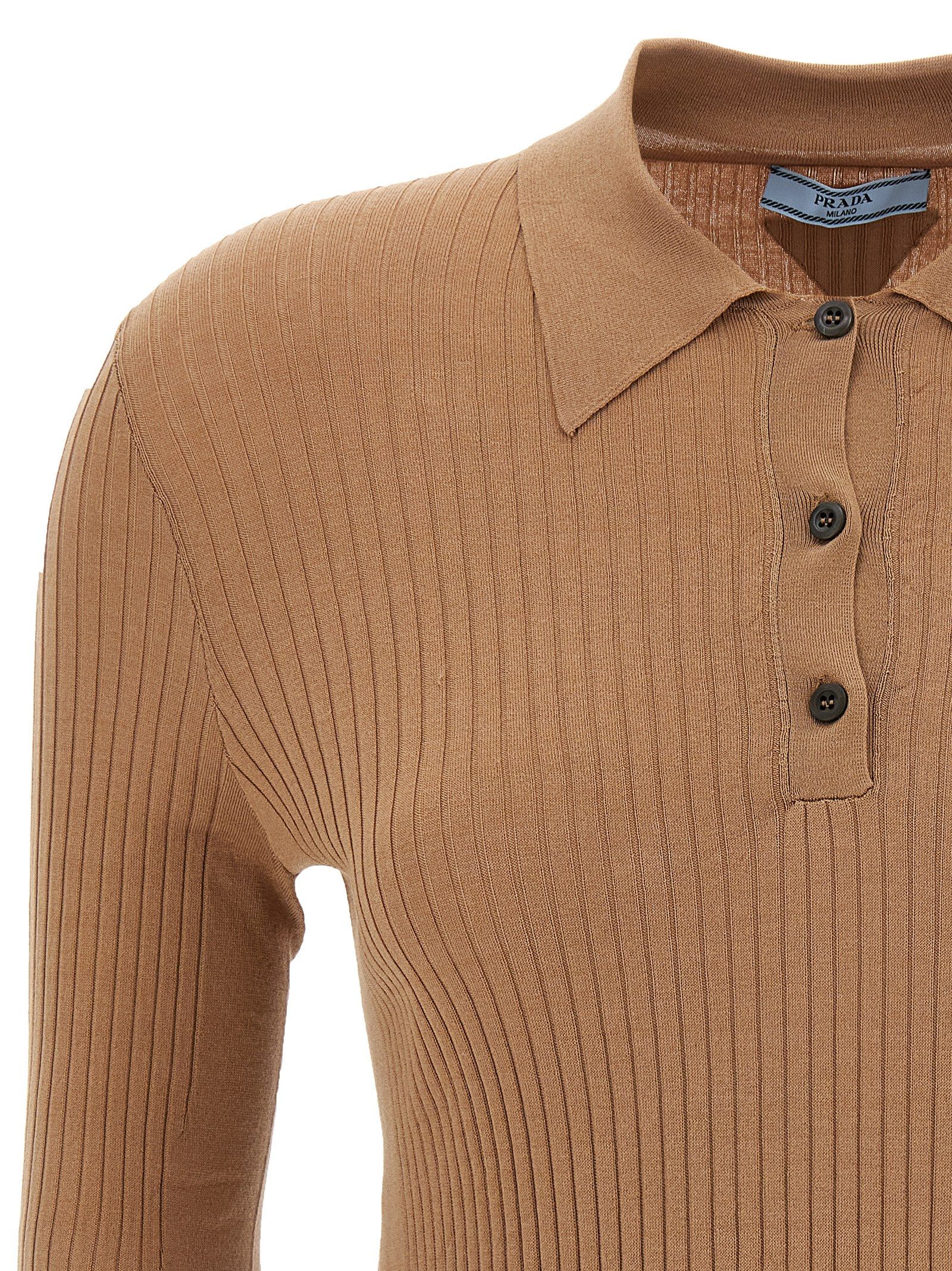 Cotton Polo Women's Shirt - Prada - Modalova