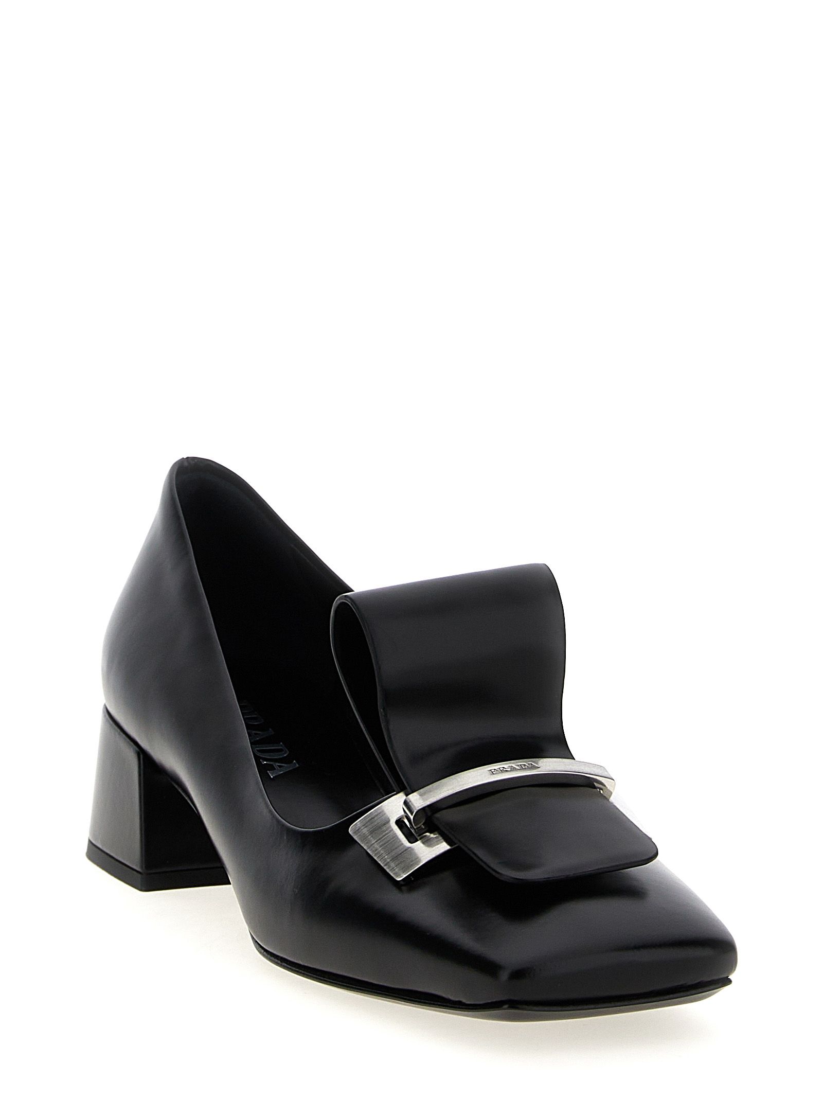 Calfskin Mid Heel Women's Pumps - Prada - Modalova