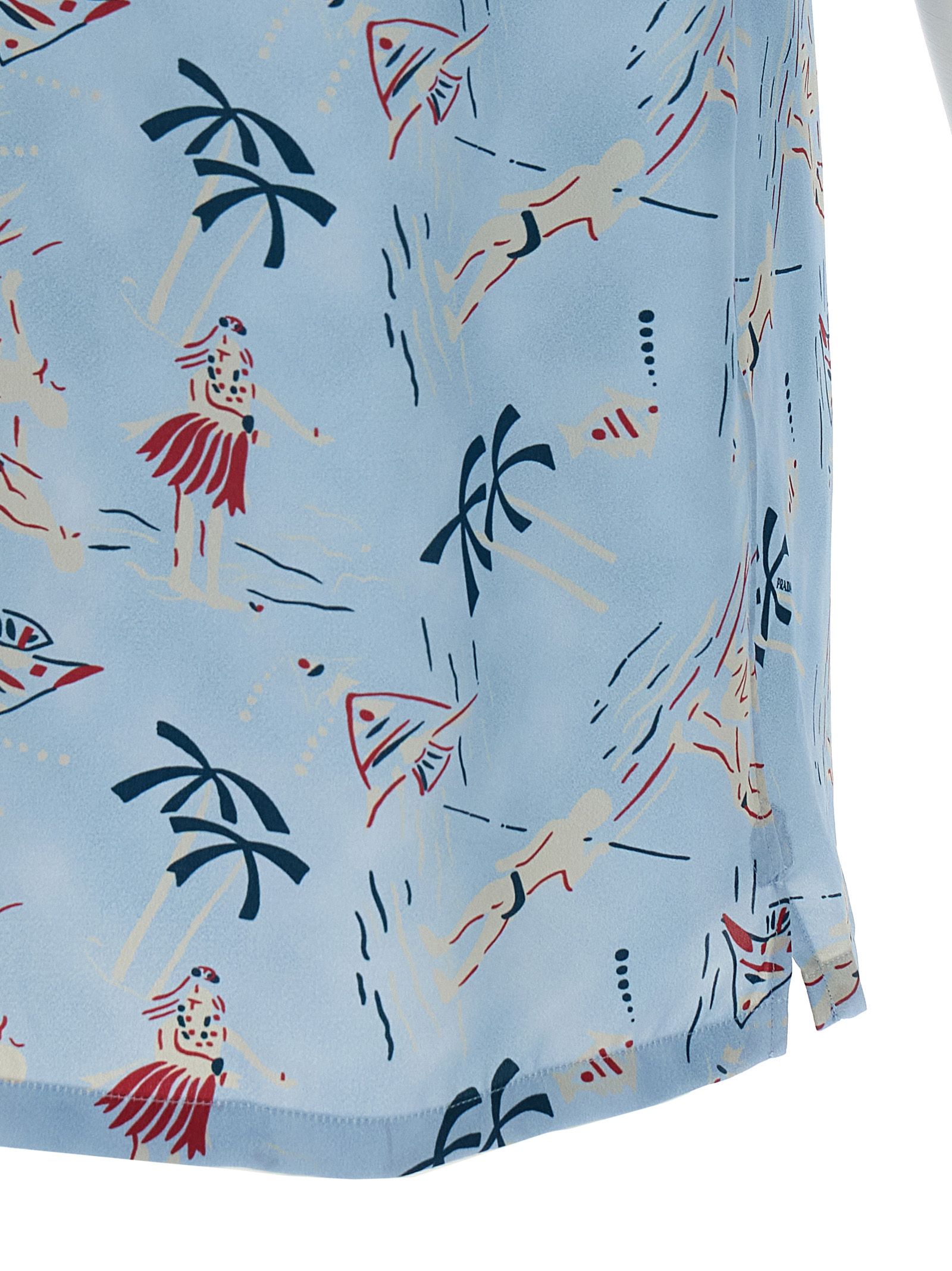 Prada Blue Viscose Men's Blouse - Prada - Modalova