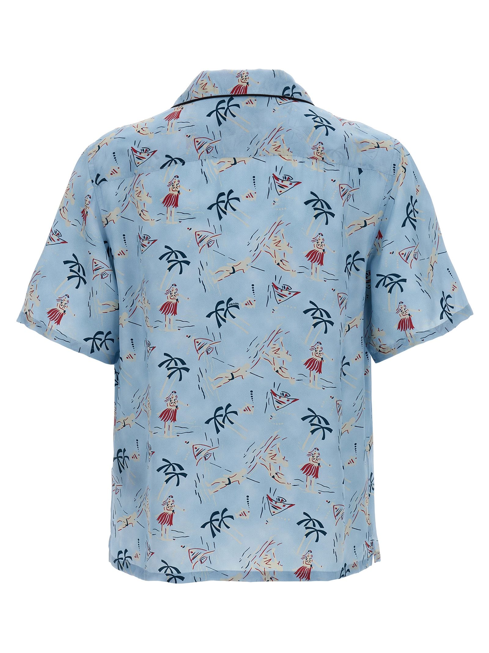 Prada Blue Viscose Men's Blouse - Prada - Modalova