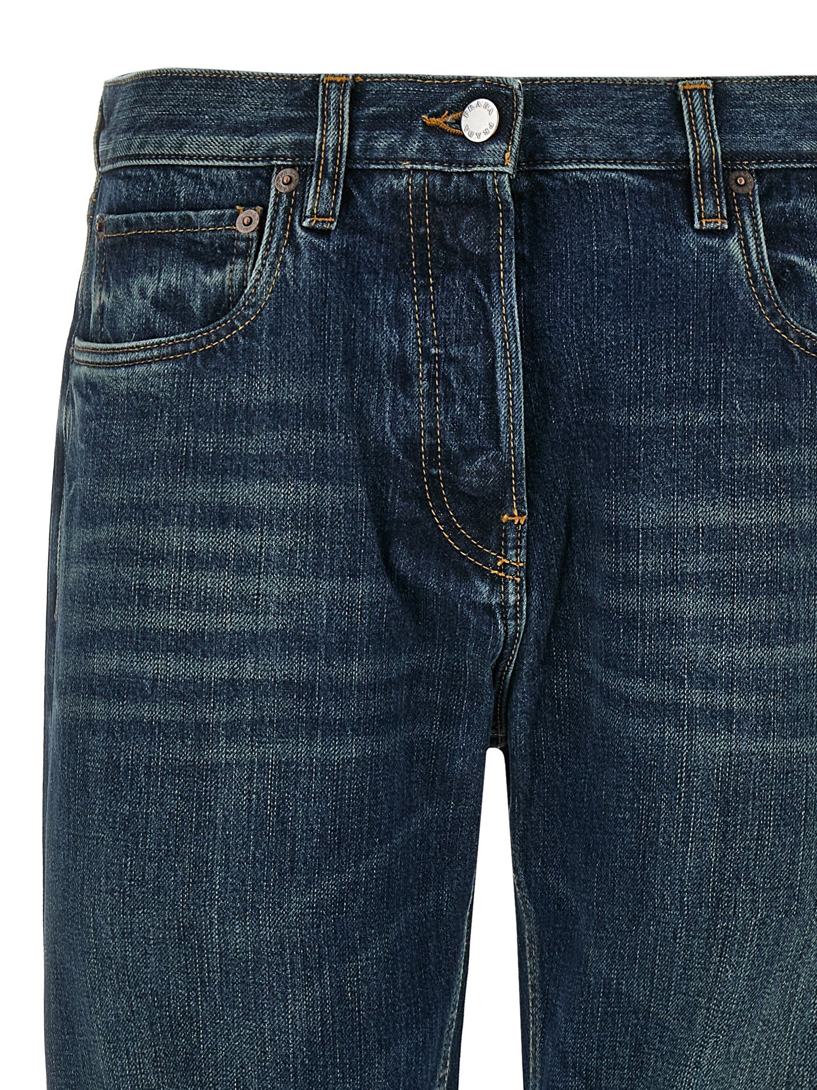 Cotton Straight-Leg Women's Jeans - Prada - Modalova