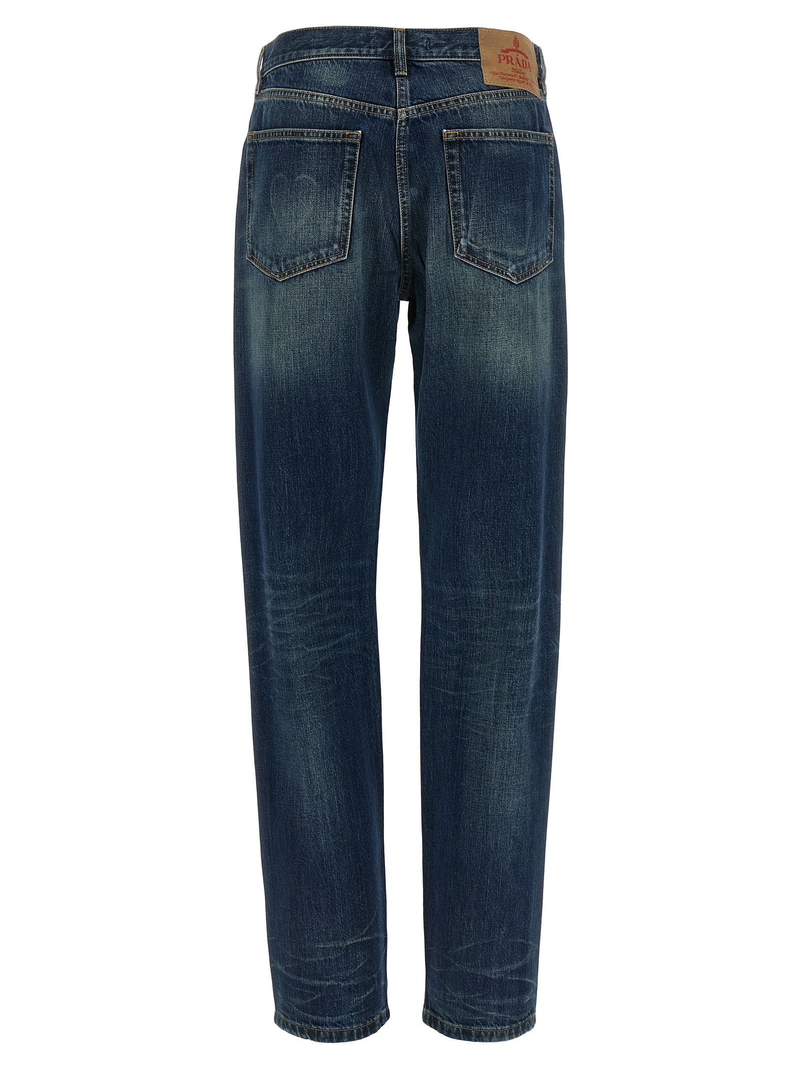 Cotton Straight-Leg Women's Jeans - Prada - Modalova