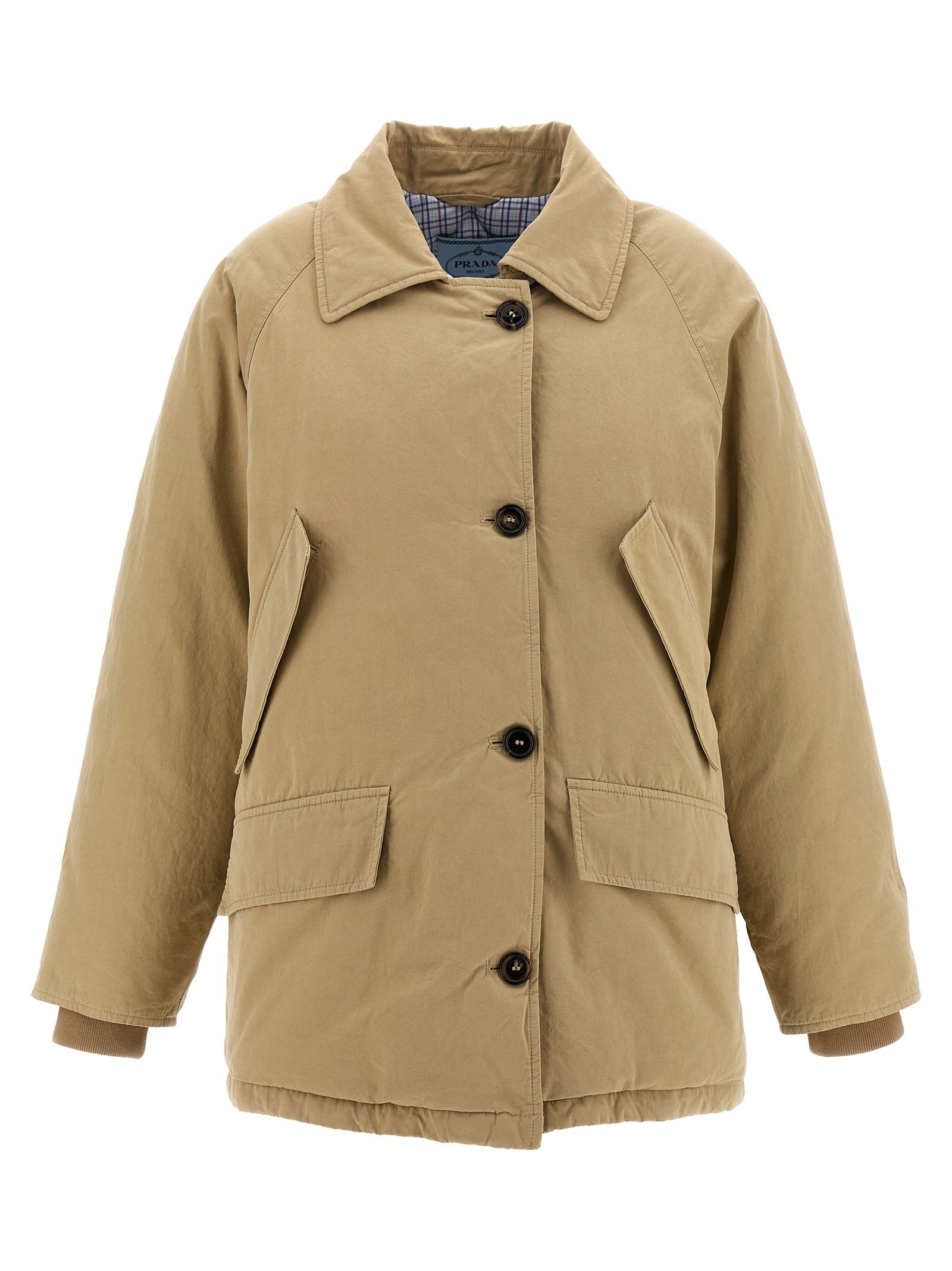 Cotton Full-Length Women's Jacket - Prada - Modalova