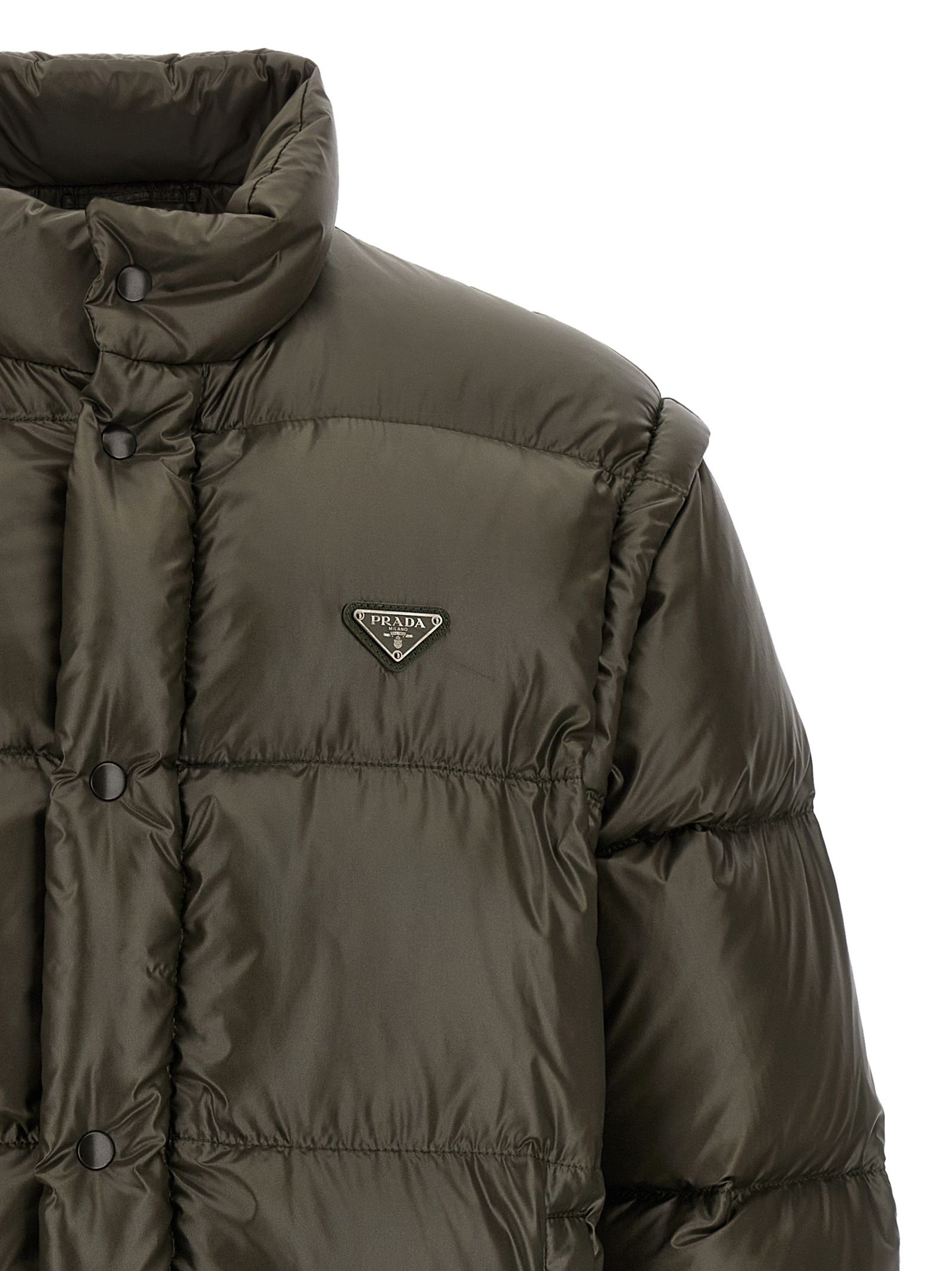 Recycled Polyamide Full-Length Men's Jacket - Prada - Modalova