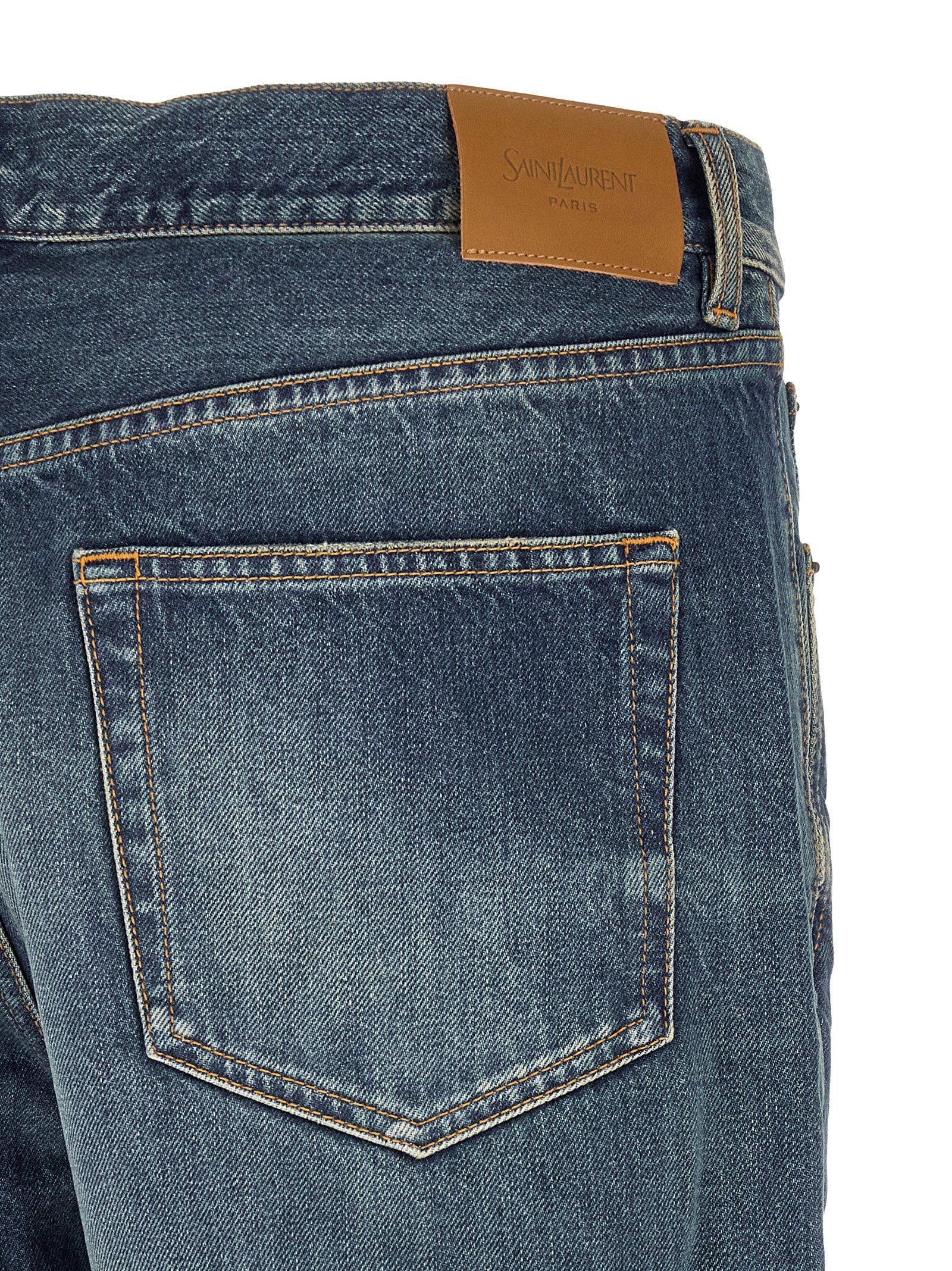 Cotton Straight-Leg Men's Jeans - Saint Laurent - Modalova