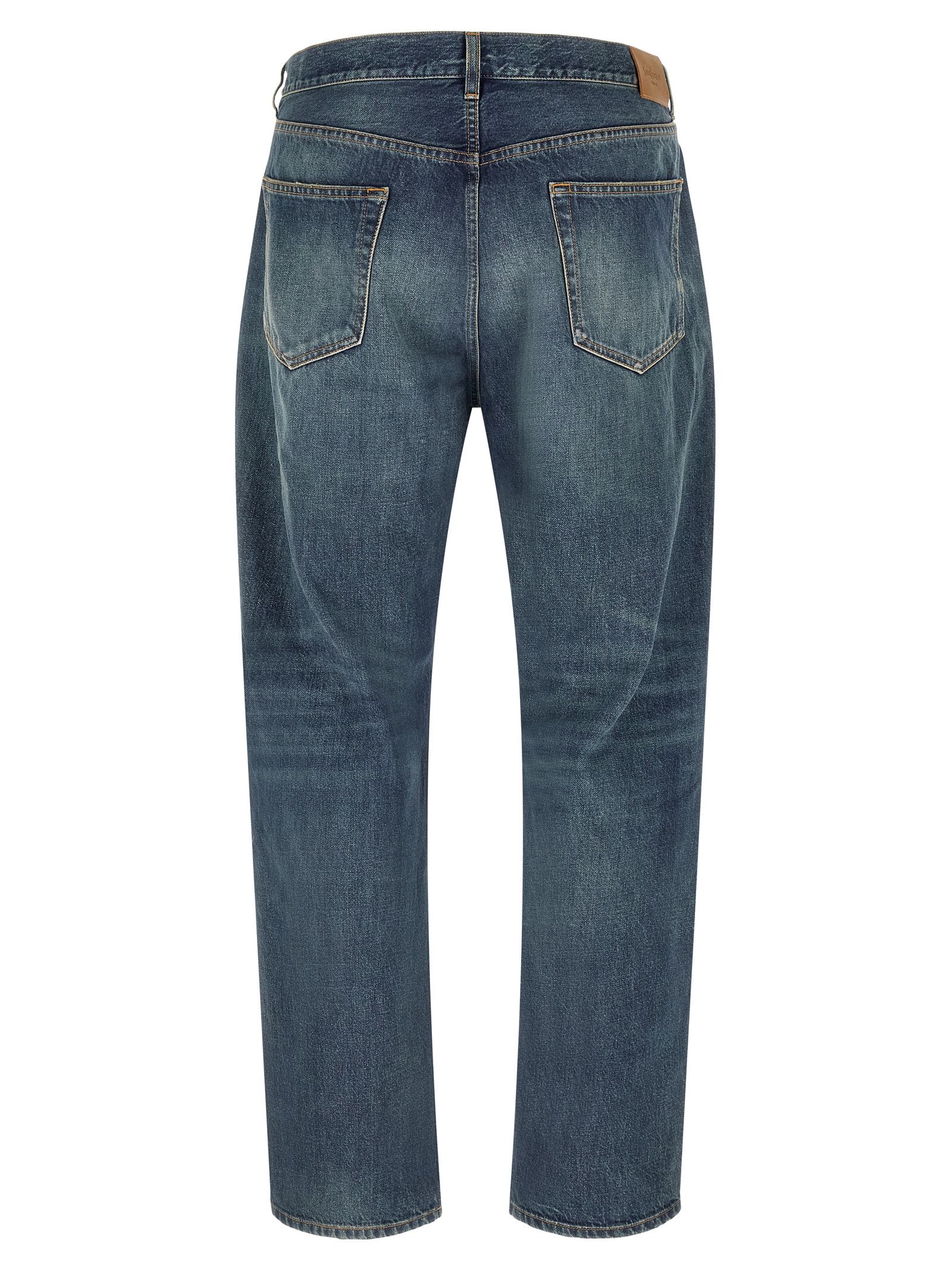 Cotton Straight-Leg Men's Jeans - Saint Laurent - Modalova