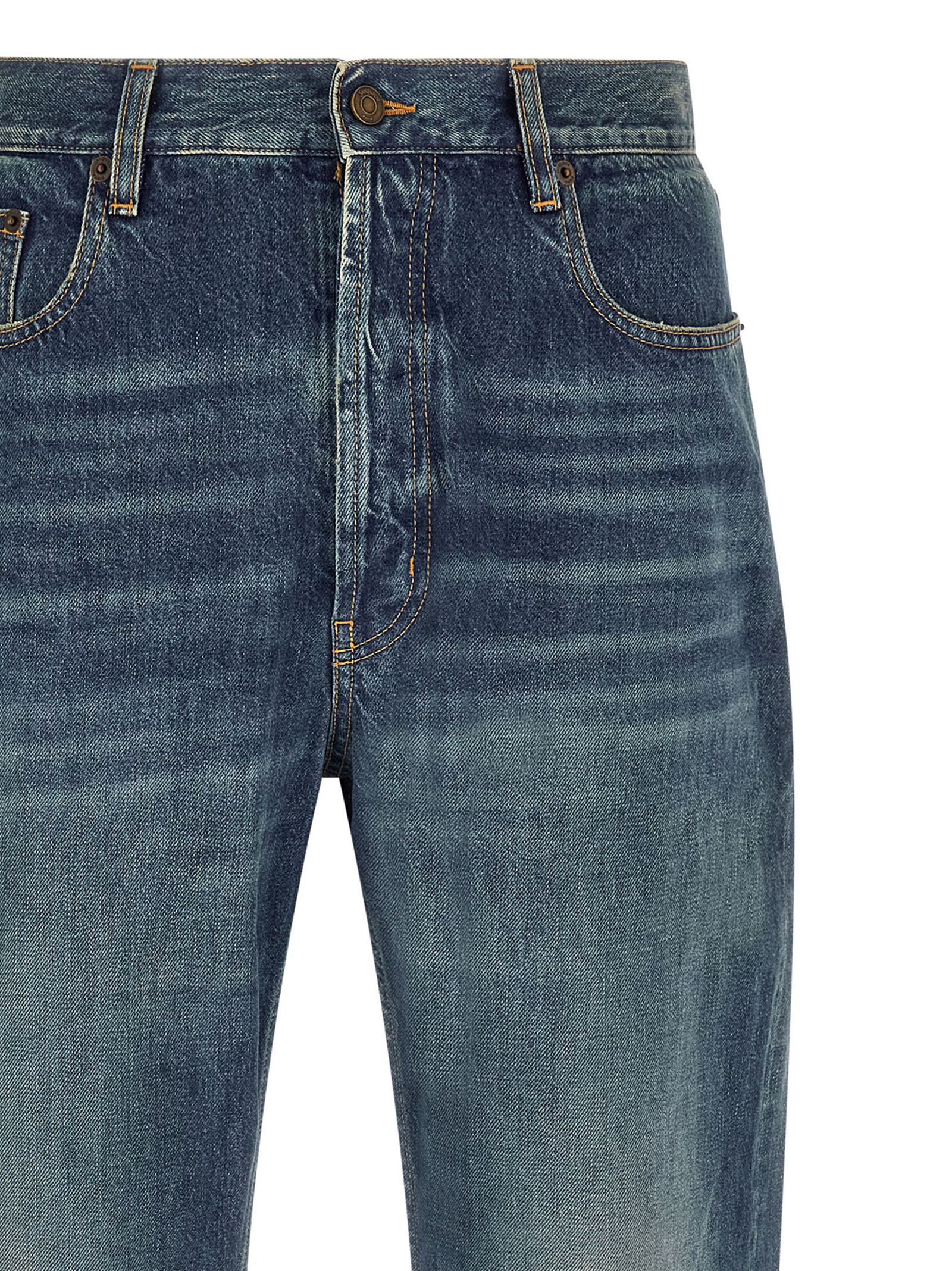 Cotton Straight-Leg Men's Jeans - Saint Laurent - Modalova