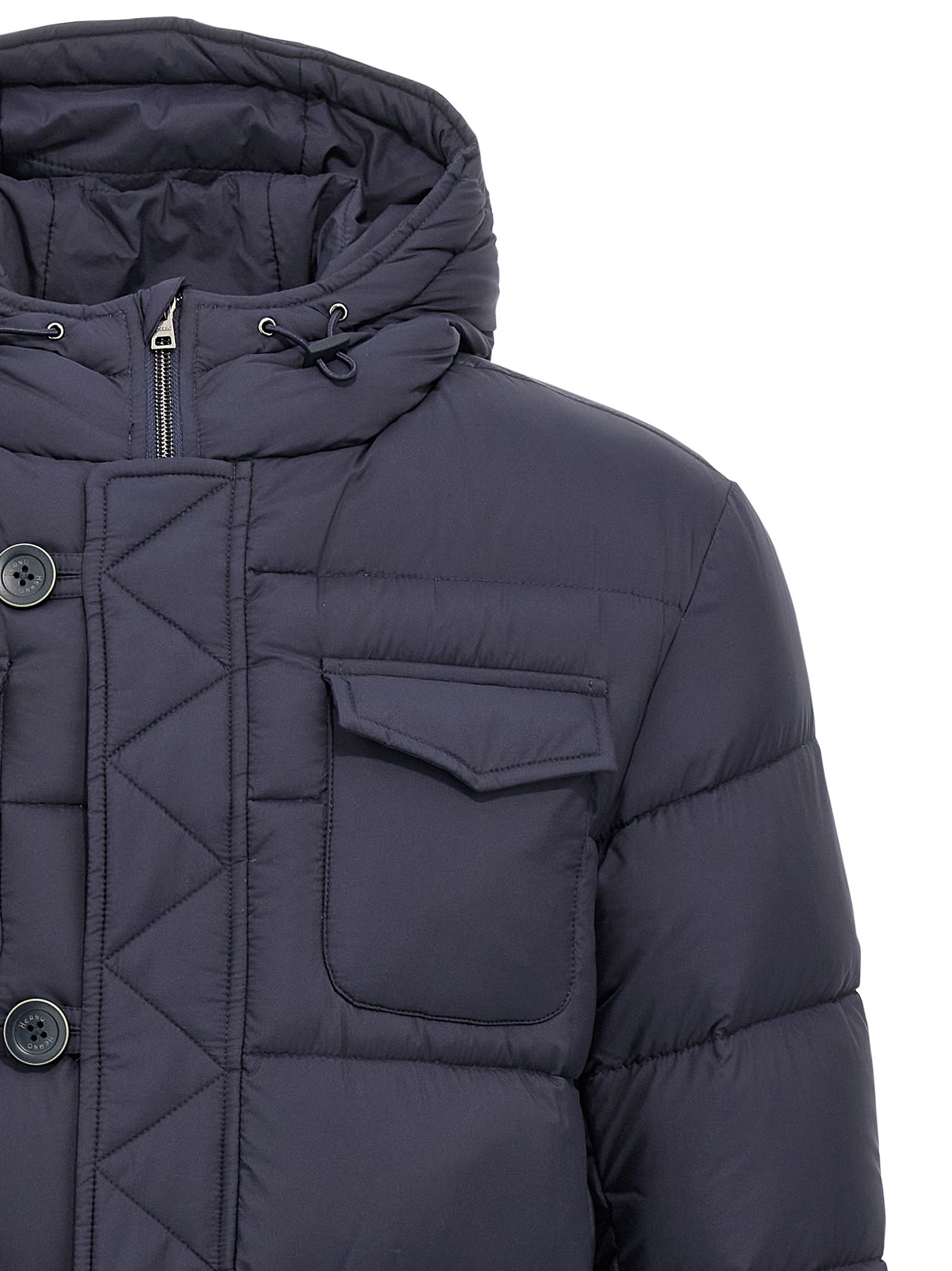 Polyamide Full-Length Men's Jacket - Herno - Modalova