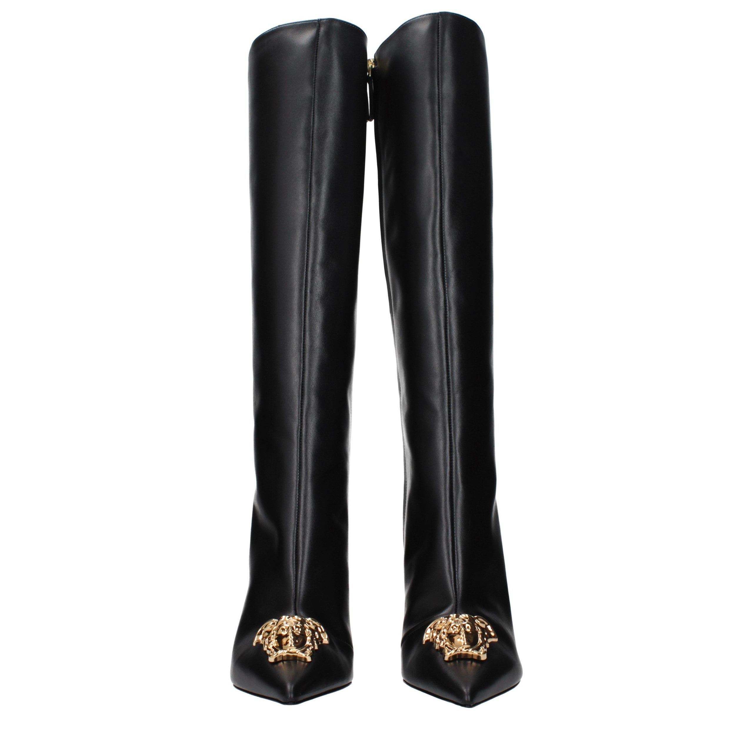 Leather High Heel Women's Boots - Versace - Modalova