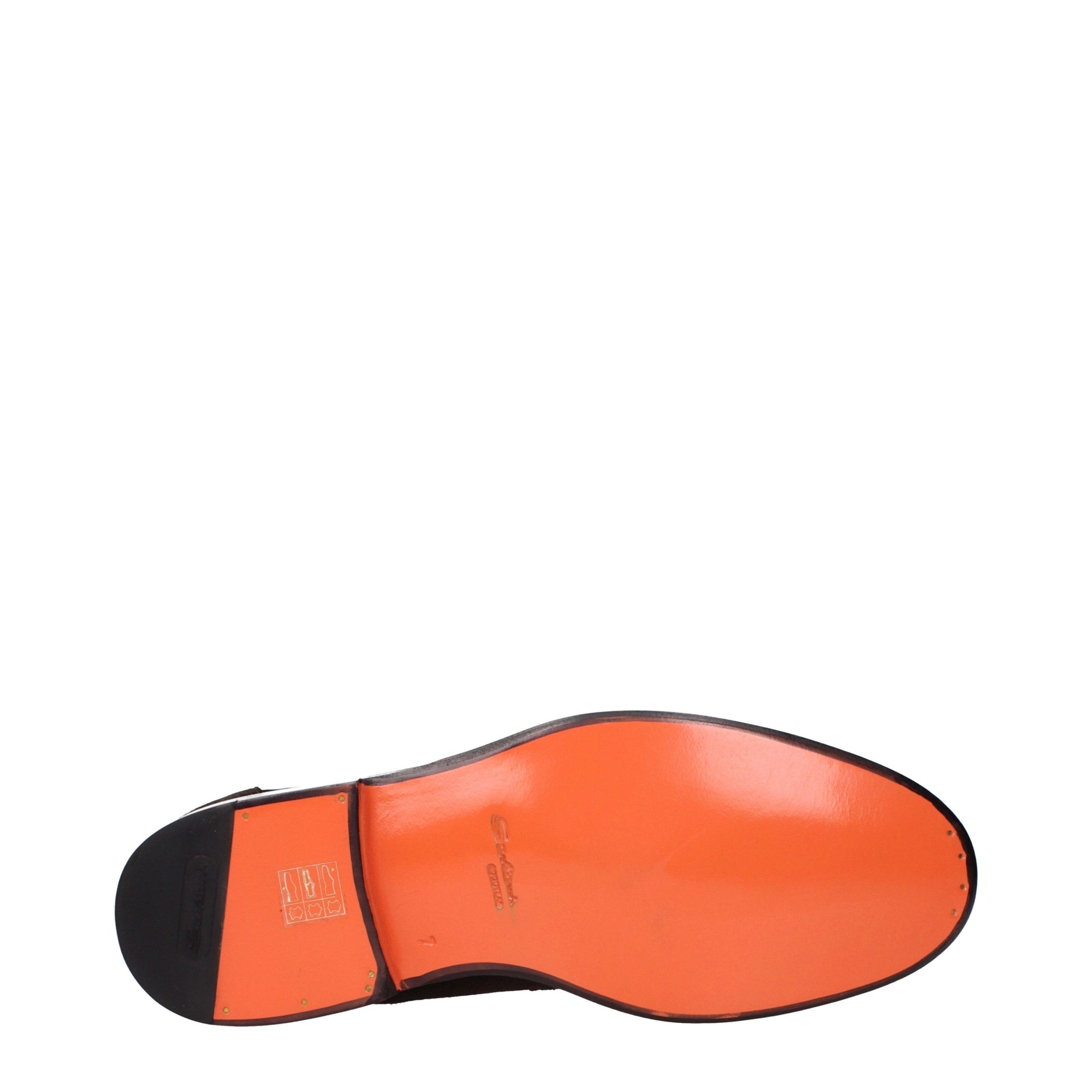 Leather Slip-On Men's Loafers - Santoni - Modalova