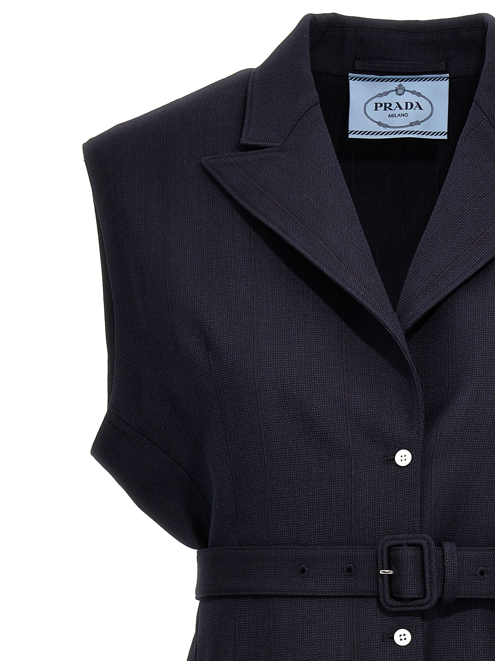 Virgin Wool Sleeveless Women's Jacket - Prada - Modalova