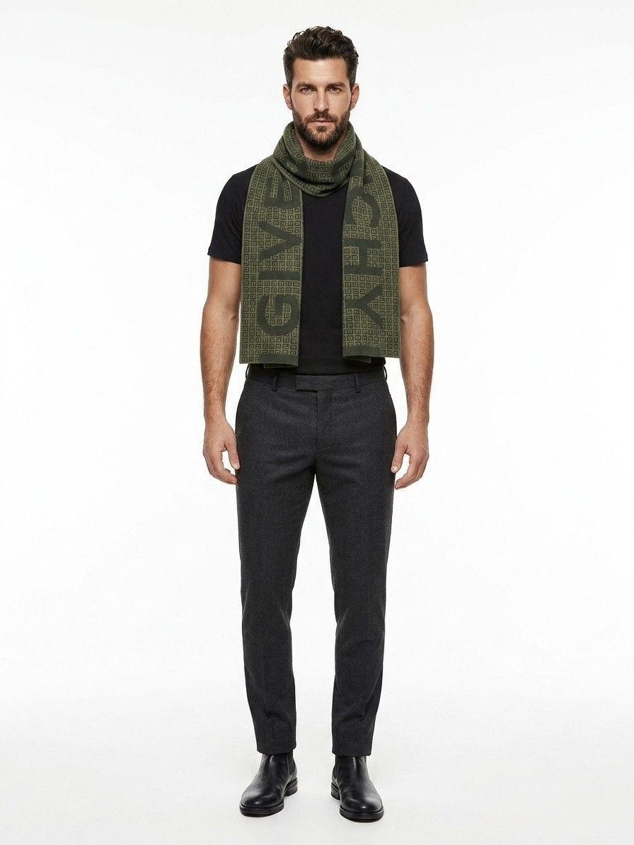 Givenchy Green Wool Men's Scarf - Givenchy - Modalova