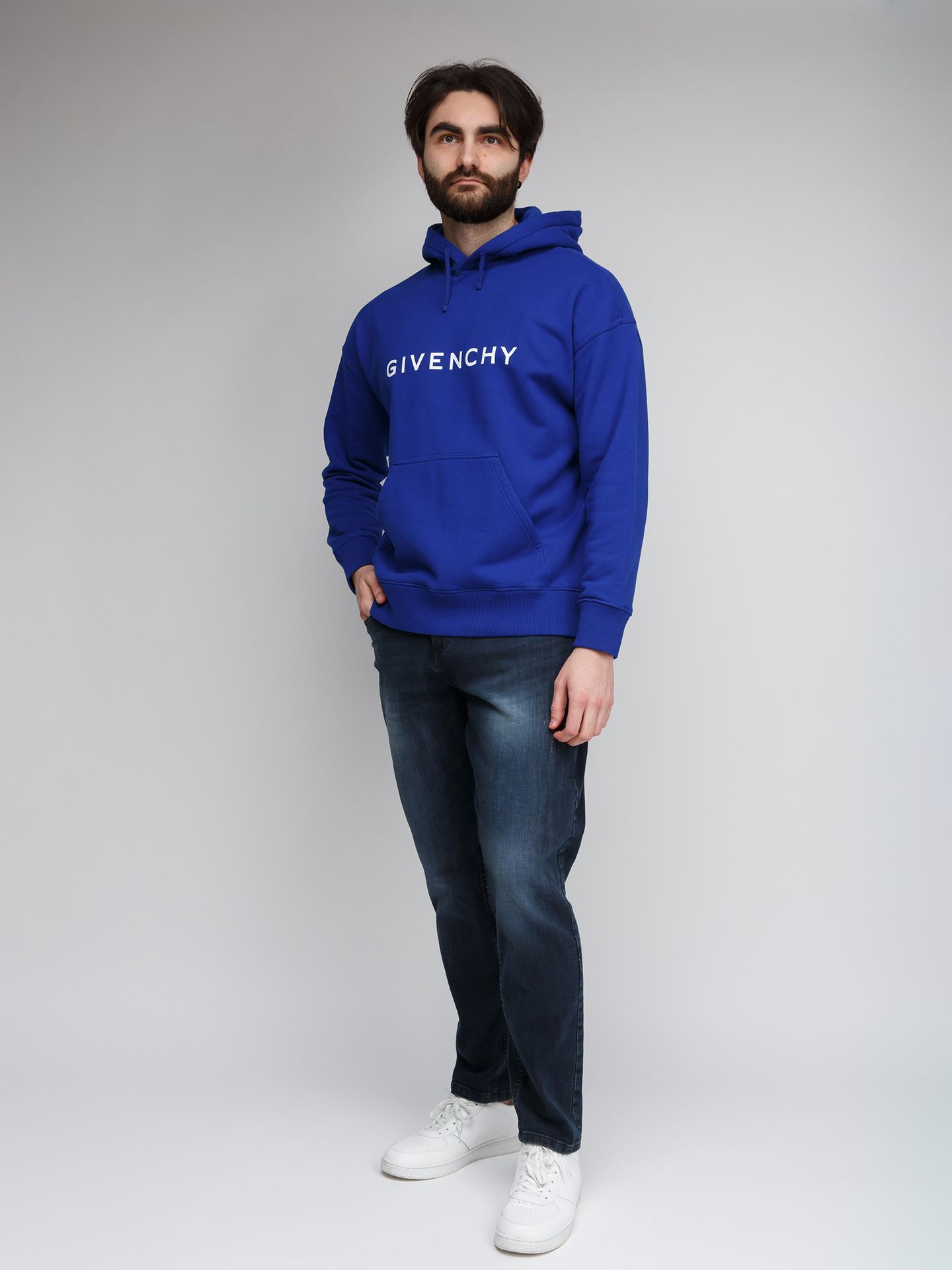 Givenchy Blue Cotton Men's Hoodie - Givenchy - Modalova