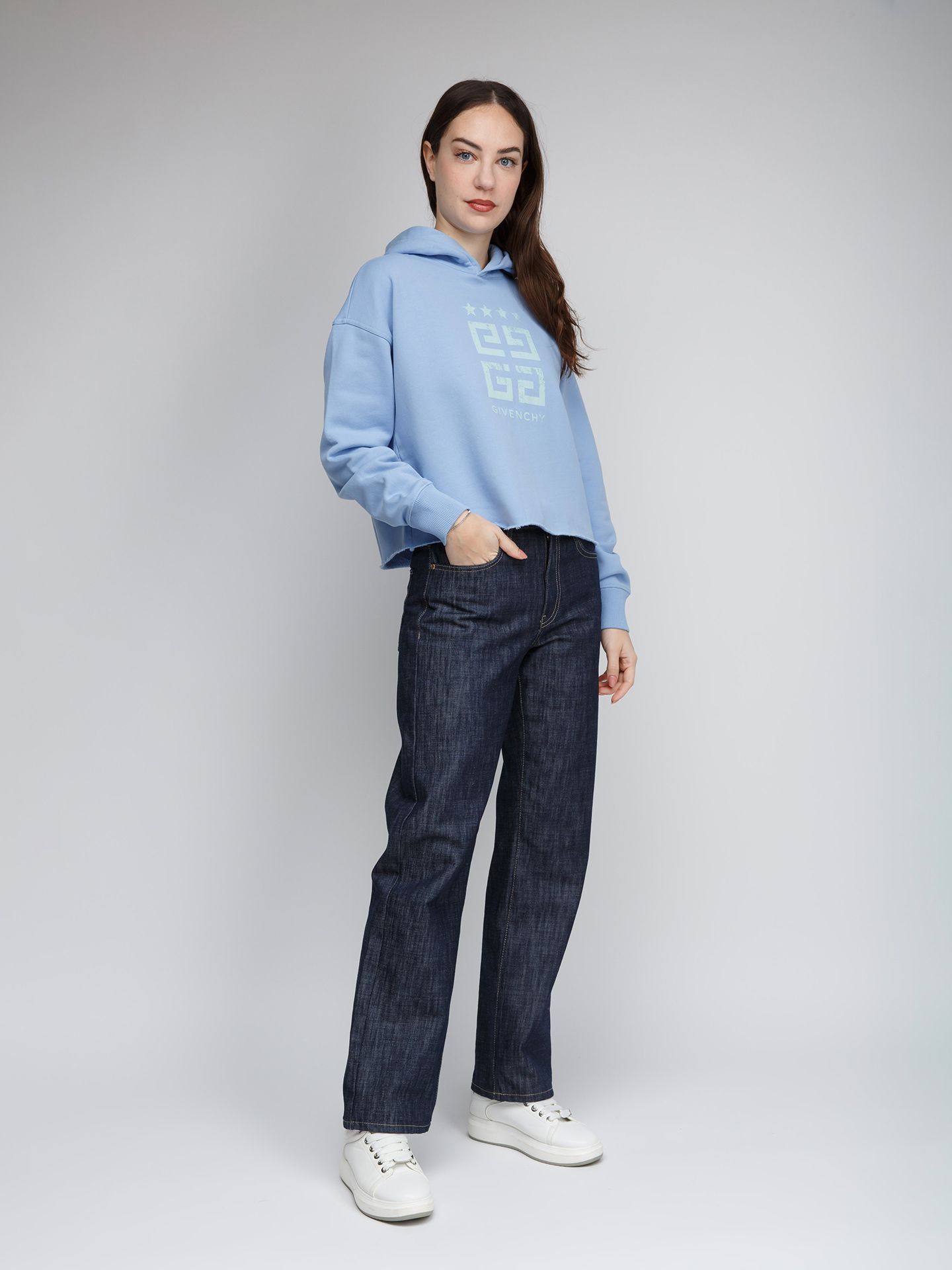 Givenchy Blue Cotton Women's Hoodie - Givenchy - Modalova