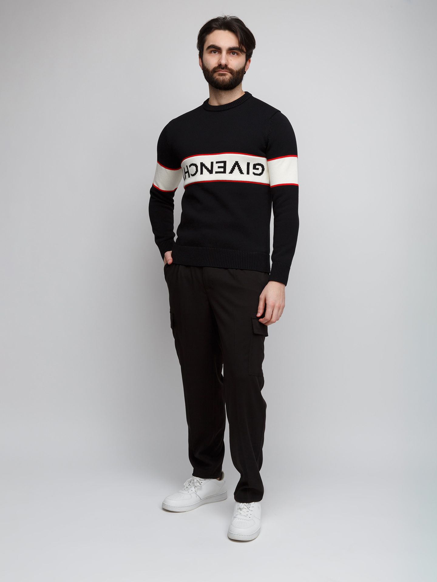 Givenchy Black Cotton Men's Sweater - Givenchy - Modalova