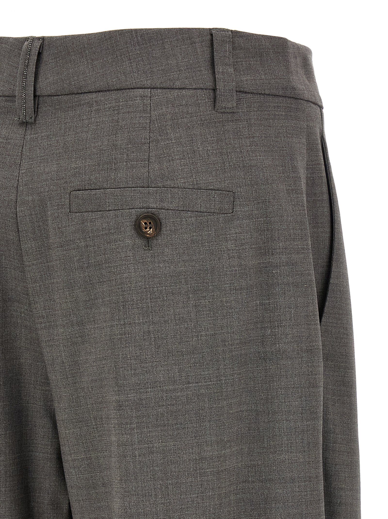 Virgin Wool Cropped Women's Pants - Brunello Cucinelli - Modalova