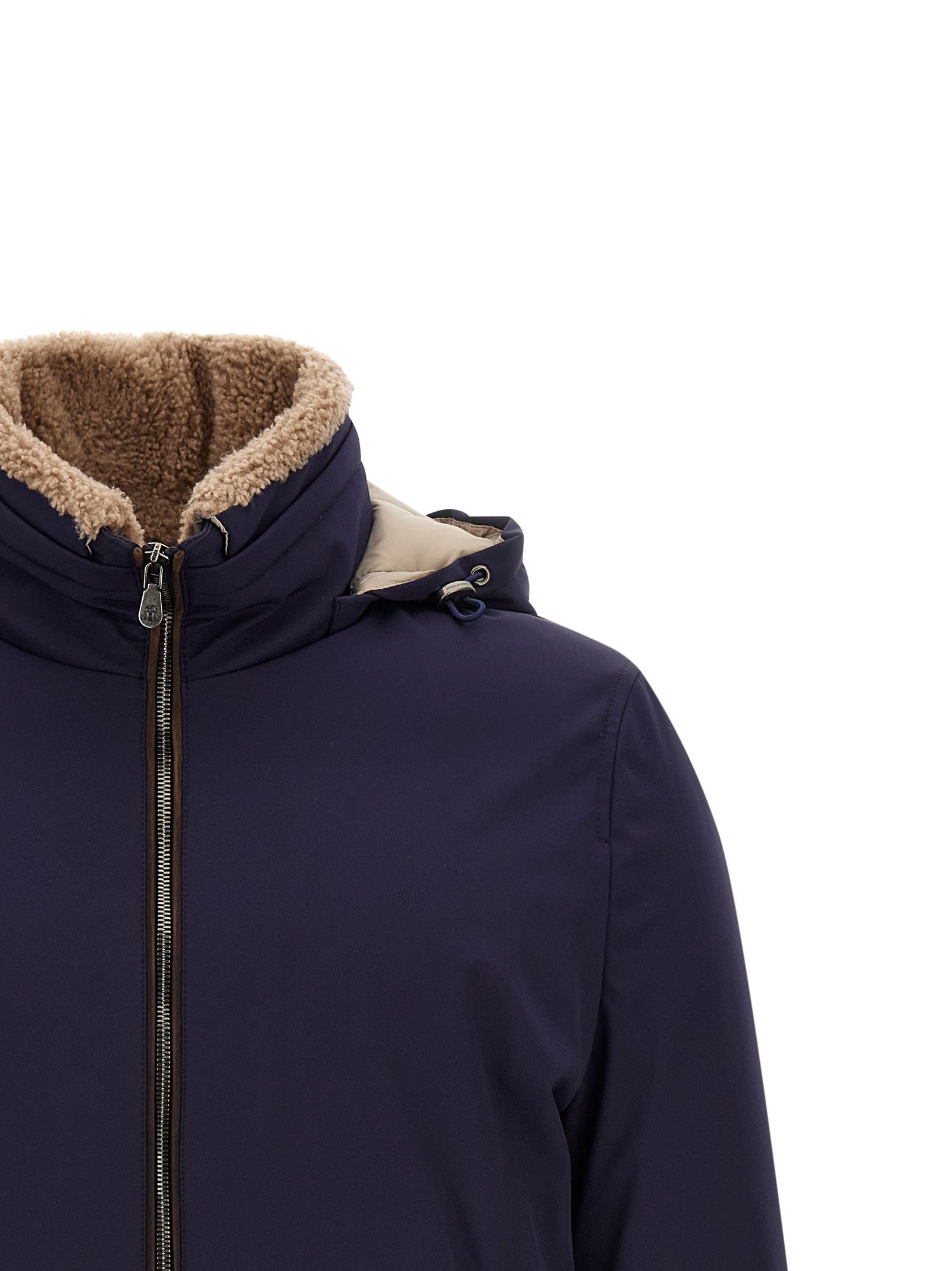 Polyamide Full-Length Men's Jacket - Brunello Cucinelli - Modalova
