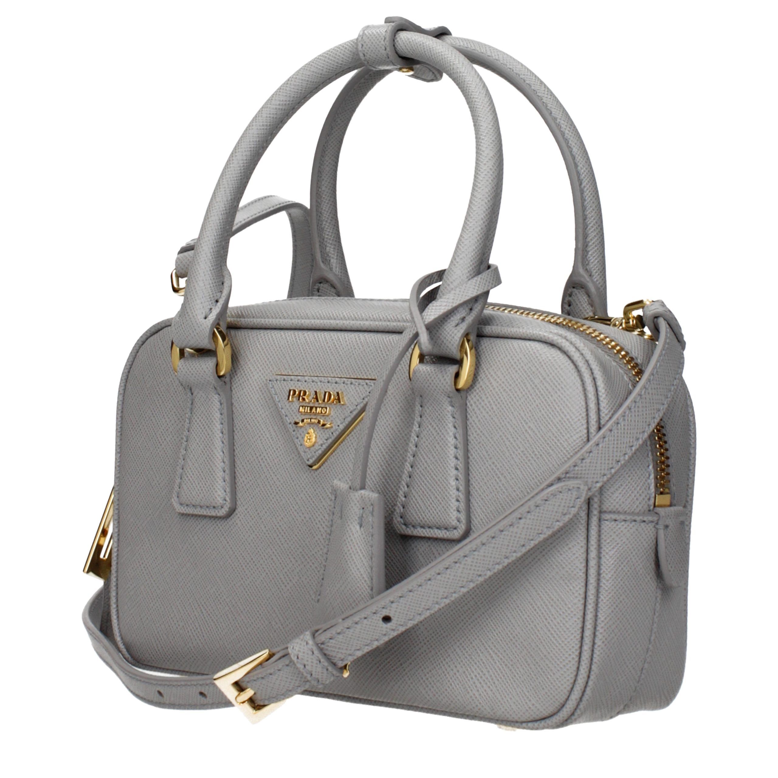 Prada Gray Leather Women's Handbag - Prada - Modalova
