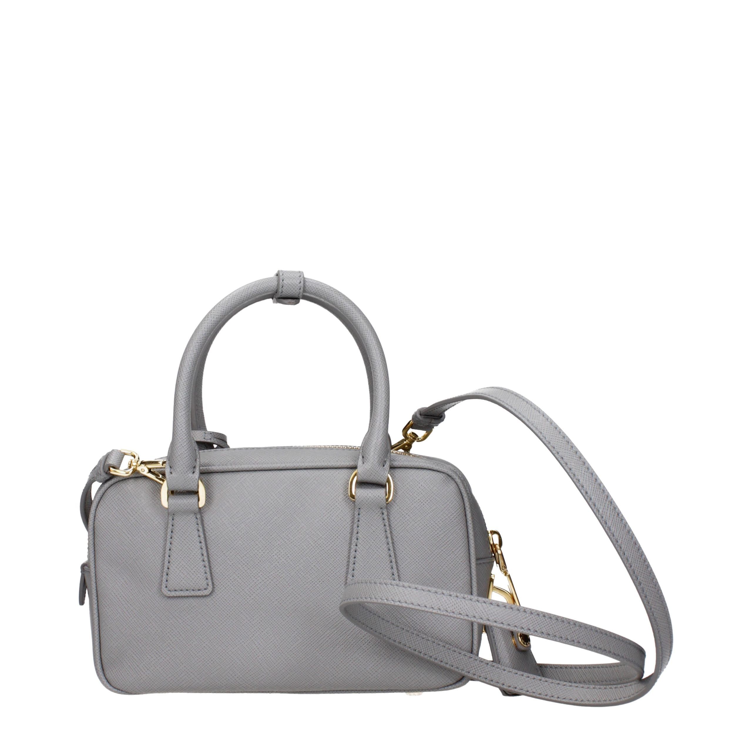 Prada Gray Leather Women's Handbag - Prada - Modalova